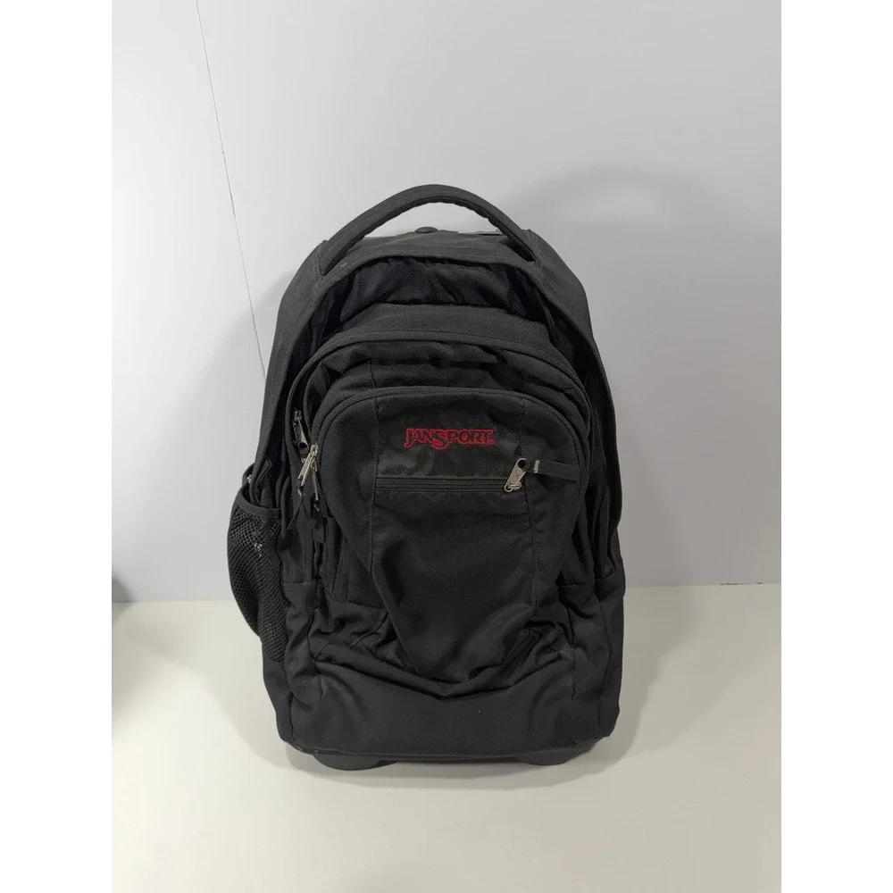JanSport Driver 8 Rolling Backpack Black Retractable Handle Travel School Bag